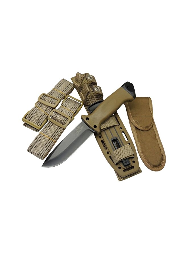Columbi̇a Ti̇ger Tacti̇cal Htm 3321 B Kahverengi̇ Outdoor / Survi̇val Bıçak 27Cm - Kauçuk Sap, Kılıflı, K