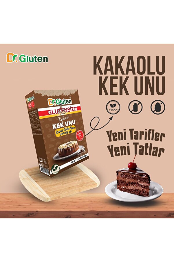 Glutensi̇z Kakaolu Kek Unu Cacao Cake Flour Gluten Free Vegan