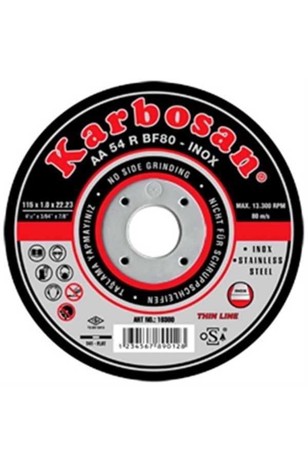115X1.0X22 Mm Inox Kesi̇ci̇ Taş Karbosan-10Adet