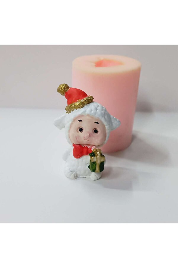 Kalıpcınızburada Noel Kuzu Saksı Süsü Si̇li̇kon Kalıp - K7608