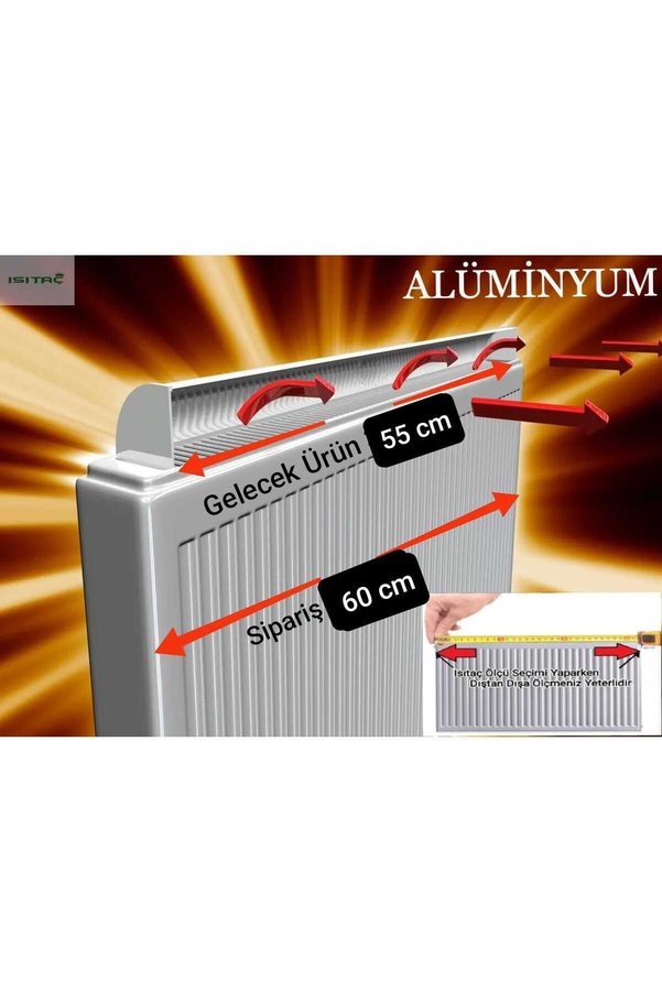 ISITAÇ 60 Cm Petek Üstü Alüminyum Isı Yönlendirici-Isıya Dayanıklı Alüminyumdur Uzayan Plastik Değildir