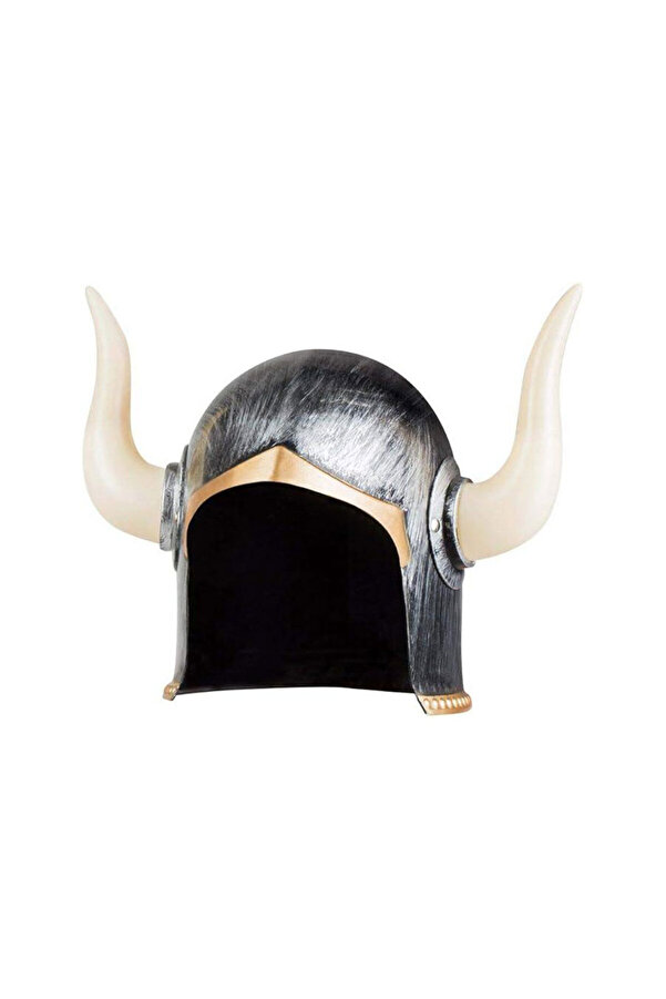 Mega Boynuzlu Vi̇ki̇ng Ivar Kaskı Eski̇ti̇lmi̇ş Desen Gümüş Renk Tdrtr