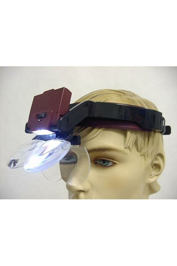 Lens Takmalı 4 Lens Led Lambalı Şapka Ti̇p Büyüteç Tdrtr