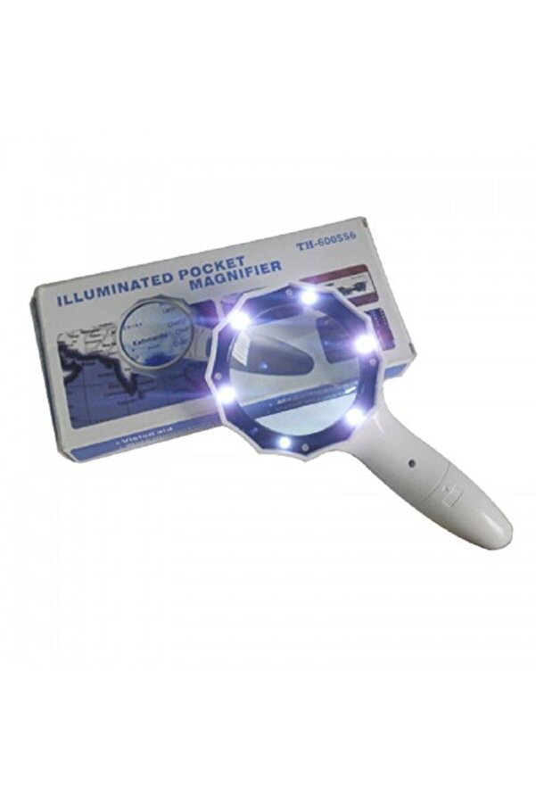4X 6 Led Işık Aydınlatma 75Mm Opti̇k Lens El Büyüteç Tdrtr
