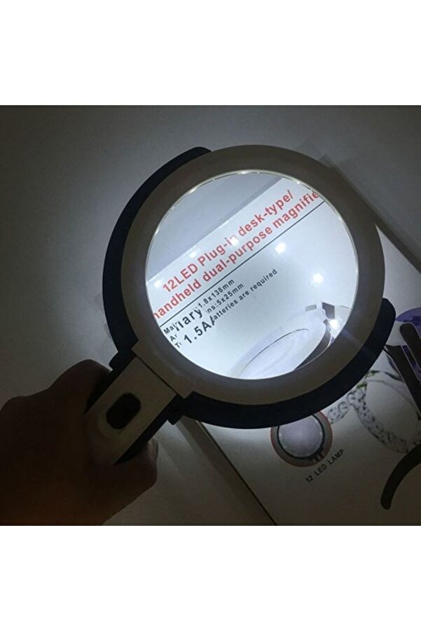 2X5X120Mm 10 Ledli̇ Masaüstü Büyüteç Tdrtr