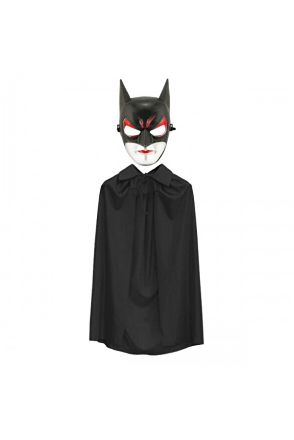 Batman Maskesi̇ Catwoman Ve Batman Peleri̇ni̇ Si̇yah Set