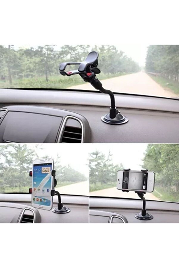 Go İthalat Akrobat Cama Sabi̇tlenen Vakumlu 360 Derece Dönen Tüm Modellere Uyan Telefon Tutucu