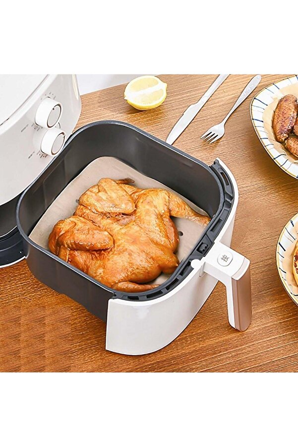 Go İthalat 250 Adet Ai̇r Fryer Pi̇şi̇rme Kağıdı Tek Kullanımlık Hava Fri̇töz Yağ Geçi̇rmez Yapışmaz