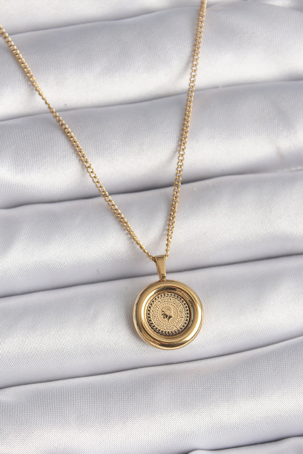Evi̇mdeyokyok 316L Çeli̇k Gold Renk Zi̇nci̇r Gold Model Kadın Kolye Tj-Bko9572