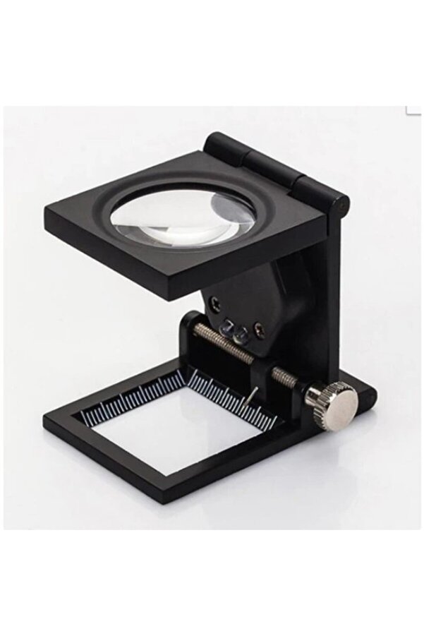 28X28 Mm Katlanır Sayaçlı Metal Lüp 2 Led Işıklı Büyüteç Teksti̇l Th-9005A Tdrtr