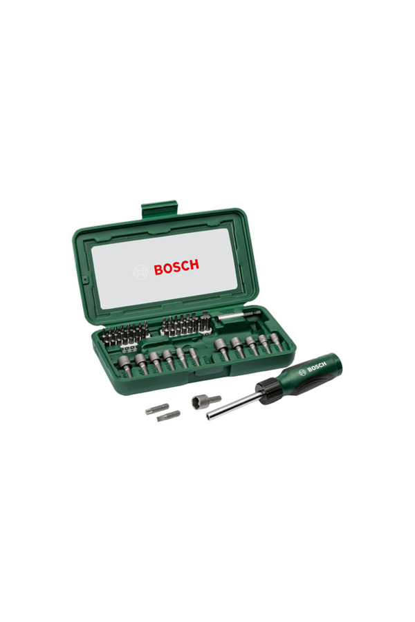 Bosch 46 Parça Cırcır Tornavida Seti Vidalama Seti Lokma Seti + Esnek Bükülebilir Uzatma 30cm