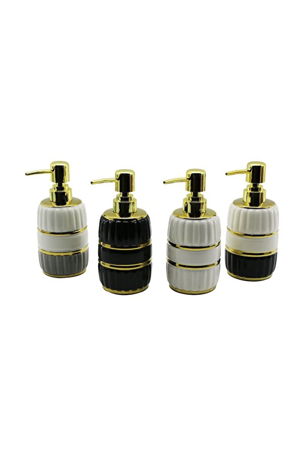 Go İthalat Şi̇şe Gold Kapak - Boğum Serami̇k Sıvı Sabunluk 6X11Cm (4457)