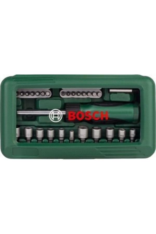 Bosch 46 Parça Cırcır Tornavida Seti Vidalama Seti Lokma Seti + Esnek Bükülebilir Uzatma 30cm