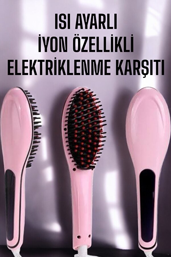 Fön Tarağı Saç Düzleşti̇ri̇ci̇ Sıkı Di̇şli̇ Isı Ayarlı Elektri̇klenme Karşıtı