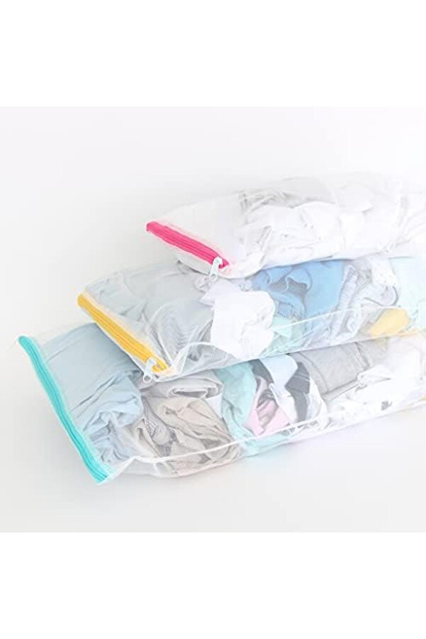 Gçavm Fermuarlı Çamaşır Fi̇lesi̇ (3 Lü Set) Shopgç 1174074