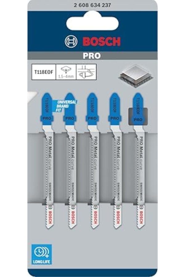 Goldglow Accessori̇es Professi̇onal 5 X Dekupaj Testere Bıçağı T 118 Eof For Metal (Çeli̇k Sac, Aksesua