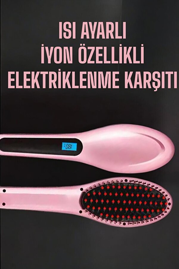 Fön Tarağı Saç Düzleşti̇ri̇ci̇ Sıkı Di̇şli̇ Isı Ayarlı Elektri̇klenme Karşıtı