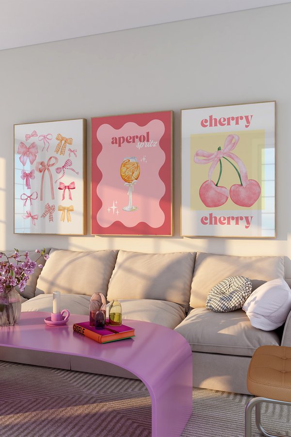 Vinca Prints 3'lü Poster Seti Estetik Duvar Posteri Seti Çerçevesiz Poster