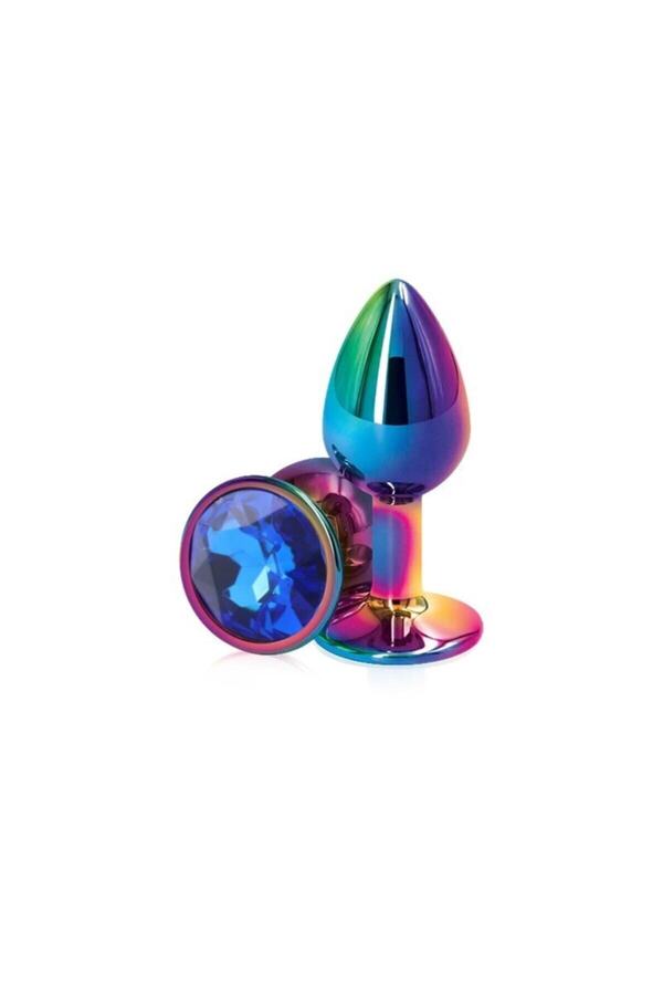 Meyrabest Large Rai̇nbow Hot Cooli̇ng Blue Jewellery Anal Metal Plug