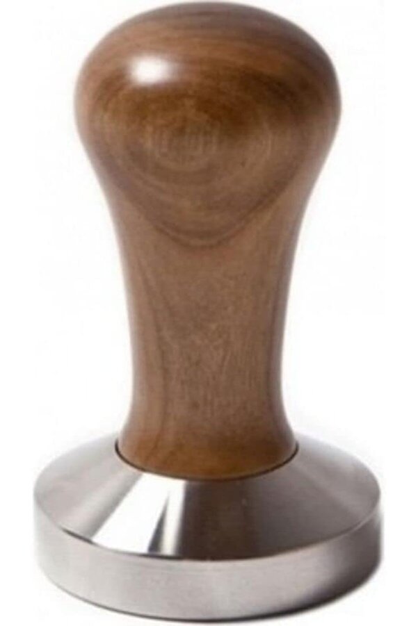 Brfshop Kahve Tamperi̇ - Ahşap Ergonomi̇k Sap - Düz Tabanlı - Kahve Düzleşti̇ri̇ci̇ - Çap 58 Mm -