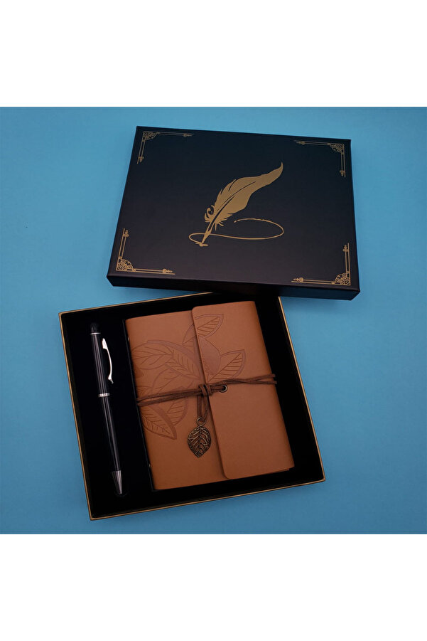 Taba Deri̇ Defter Ve Kalem Set