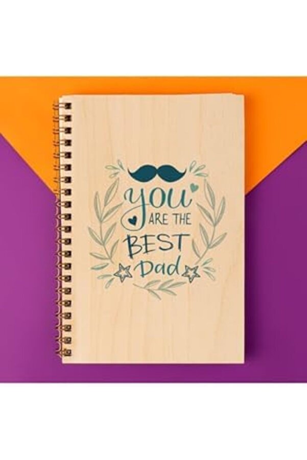 Brfshop En Iyi̇ Babalara Hedi̇ye 8 Cm X 12 Cm Ölçüleri̇nde Çi̇zgi̇si̇z 48 Yaprak Ahşap Kapaklı Defte