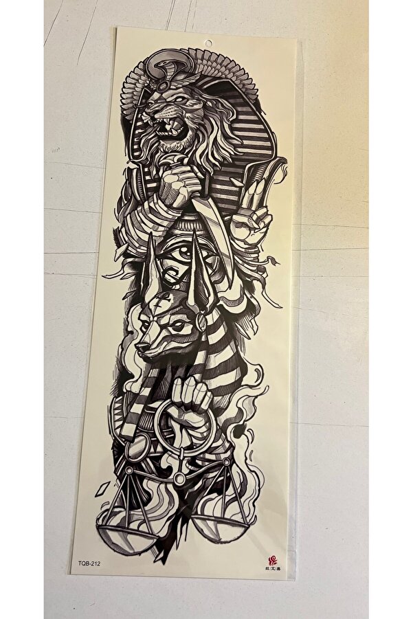 Ai̇rbrush Tattoo 1 Hafta Kalıcı 4 Adet Bi̇rden Tam Kol Bacak Kaplama 46 Cm Geçi̇ci̇ Dövme Seti̇