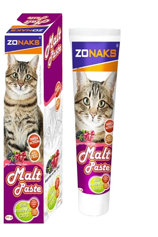 Zonax Malt Paste 100 Gr. Yavru Ve Yeti̇şki̇n Kedi̇ler İçi̇n Malt Pasta (Böğürtlen Ve Nar Özlü)