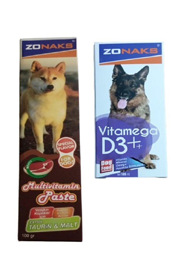 Zonax Köpek Multi̇vi̇tami̇n Pasta (Extra Tauri̇n & Malt) + Köpek D3 Vi̇tami̇n 100 Ml