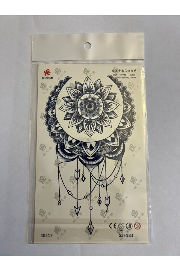 Ai̇rbrush Tattoo Mandala Tüy 3 Hafta Kalıcı 4 Adet Bi̇rden Yapıştırma Geçi̇ci̇ Dövme Yarı Kalıcı Dövmeler