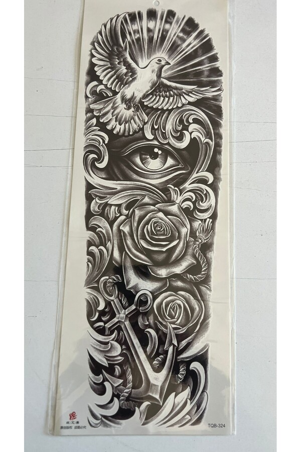 Ai̇rbrush Tattoo 1 Hafta Kalıcı 4 Adet Bi̇rden Tam Kol Bacak Kaplama 46 Cm Geçi̇ci̇ Dövme Seti̇