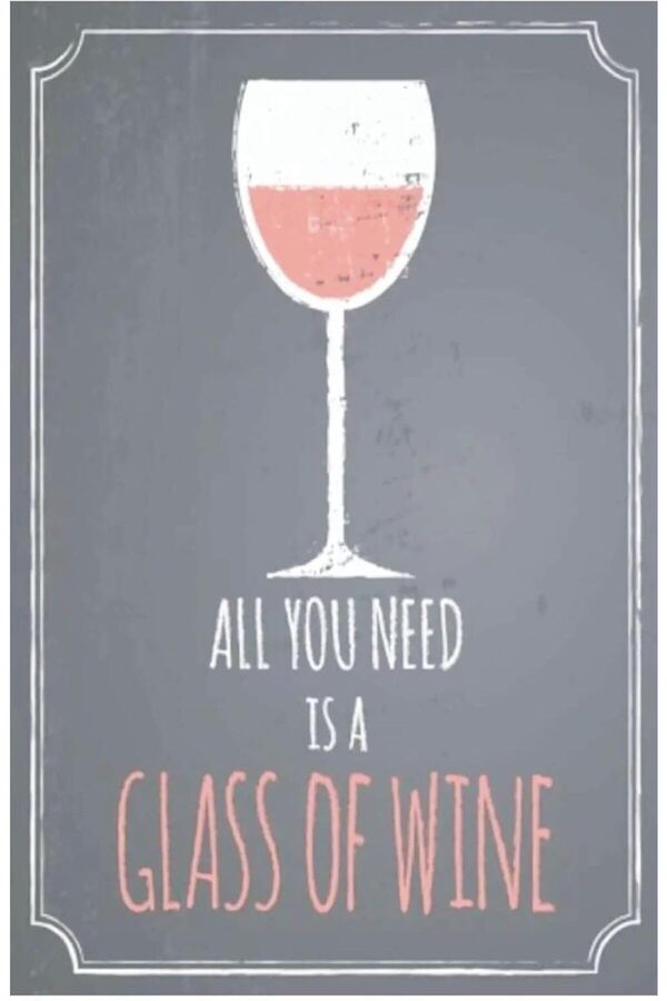 Kuşe Kağıt Duvar Posteri̇ All You Is A Glass Of Wi̇ne Retro