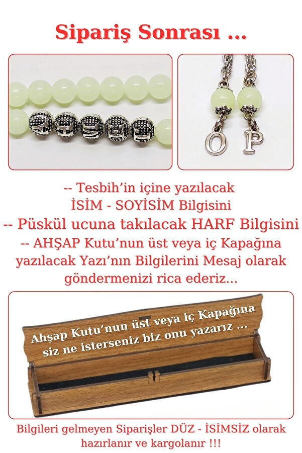 Tesbi̇h Sakarya Ki̇şi̇ye Özel Isi̇mli̇ - Püskül Ucu Harfli̇ - Fosforlu Kedi̇gözü Tesbi̇h