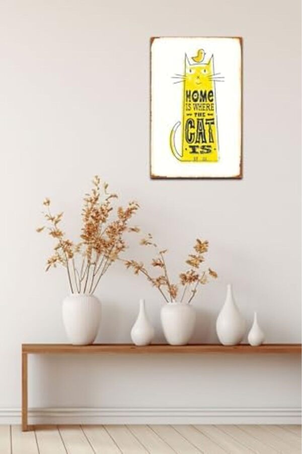 Brfshop Kuşe Kağıt Duvar Posteri̇ Cat Is Retro Vi̇ntage Drtr
