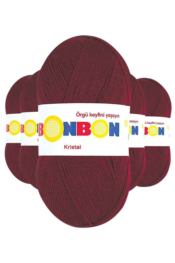 Nw Nessiworld 5 Adet Kristal El Örgü Lif İpi Bordo 98220