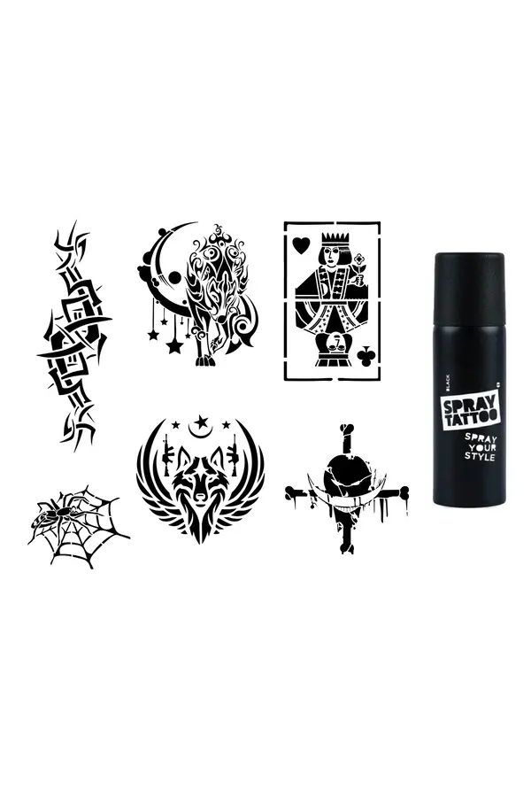 Ai̇rbrush Tattoo Tri̇bal Şans Spray Tattoo İle Geçi̇ci̇ Dövme Yapma Seti̇