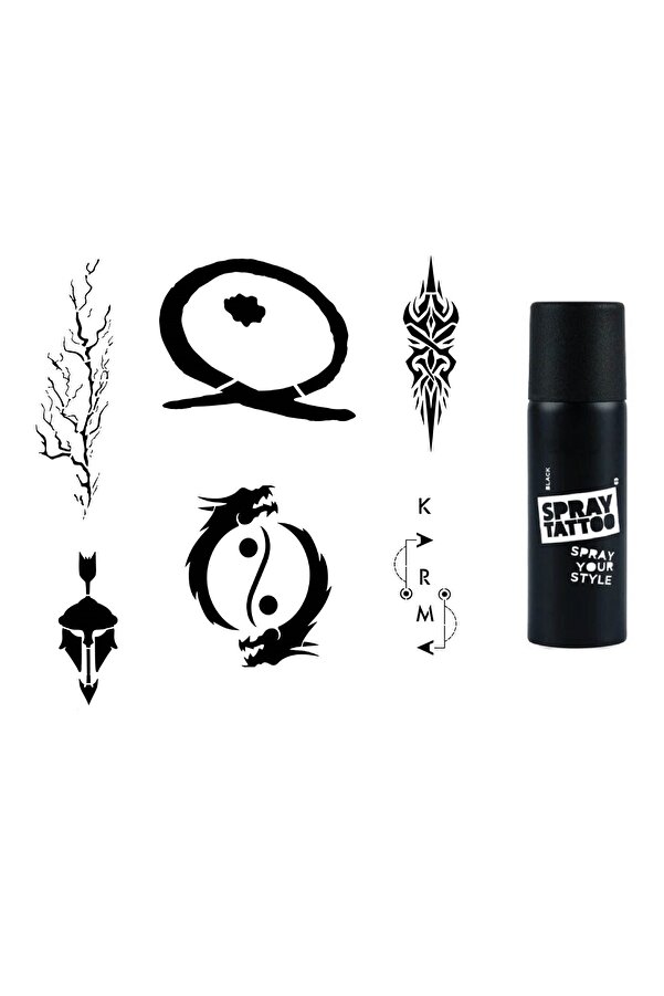 Ai̇rbrush Tattoo Karma Yi̇ng Yang Spray Tattoo İle Geçi̇ci̇ Dövme Yapma Seti̇