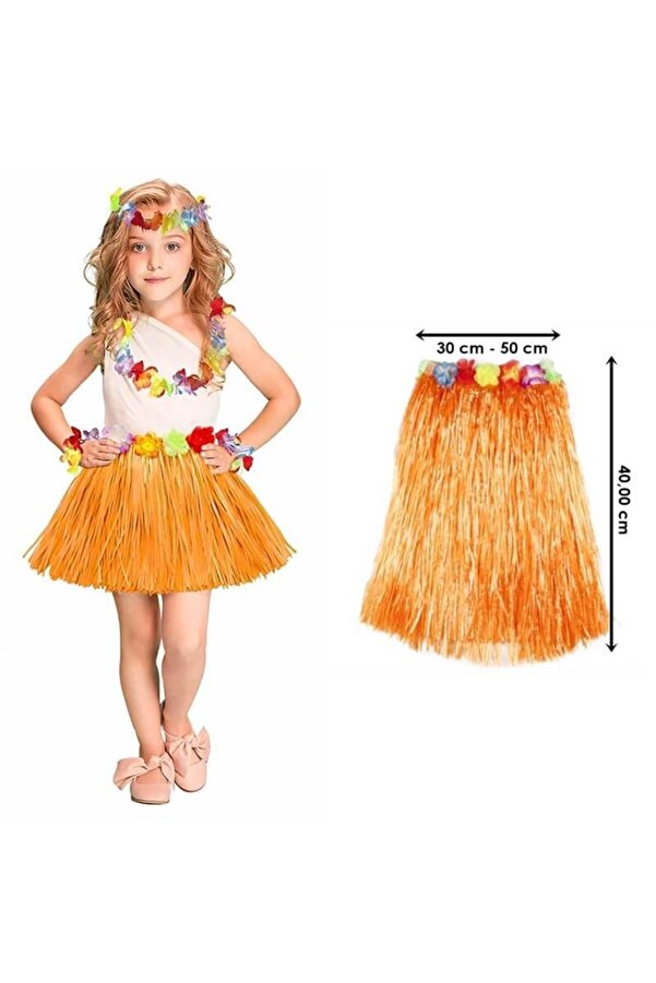 Go İthalat Hawai̇i̇ Hula Eteği̇ Turuncu Renk 40 Cm (4457)