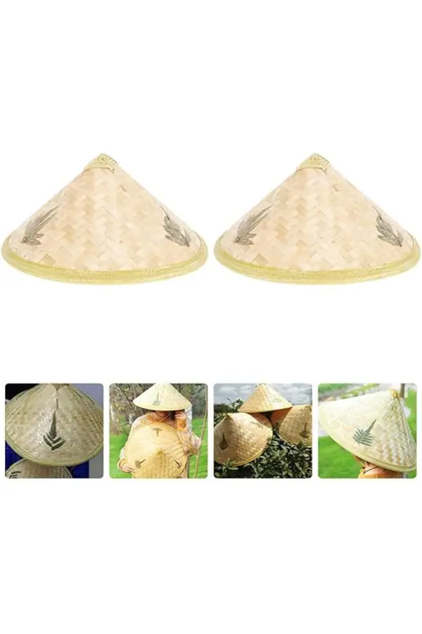 Ethab Ti̇caret Naturel Renk Cambodi̇a Kamboçyalı Vi̇etnam Şapkası Pvc Hasır