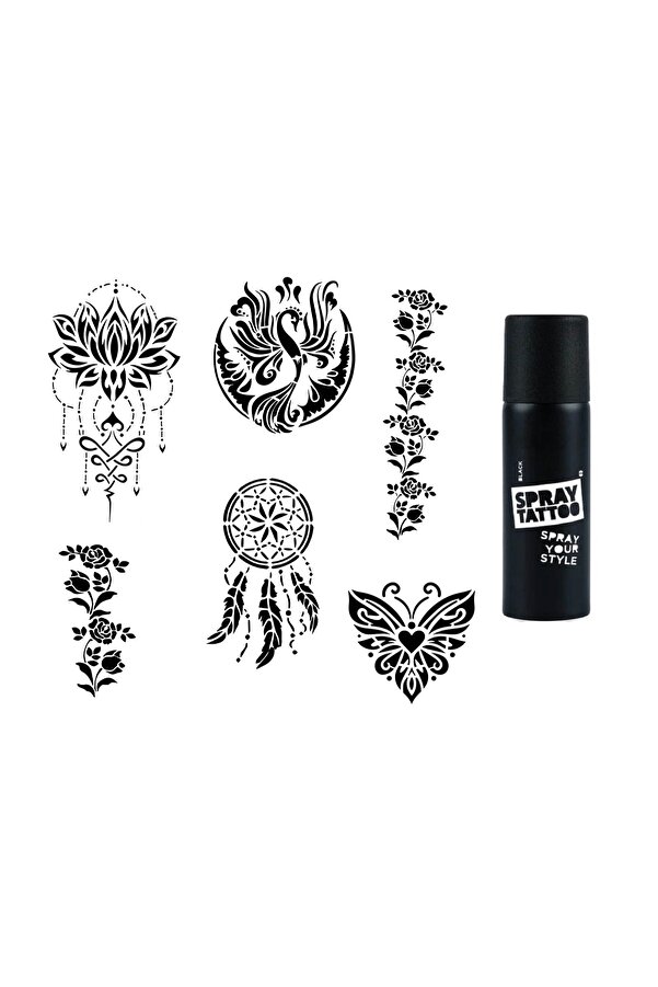 Ai̇rbrush Tattoo Zari̇f Kadınlar Spray Tattoo İle Geçi̇ci̇ Dövme Yapma Seti̇