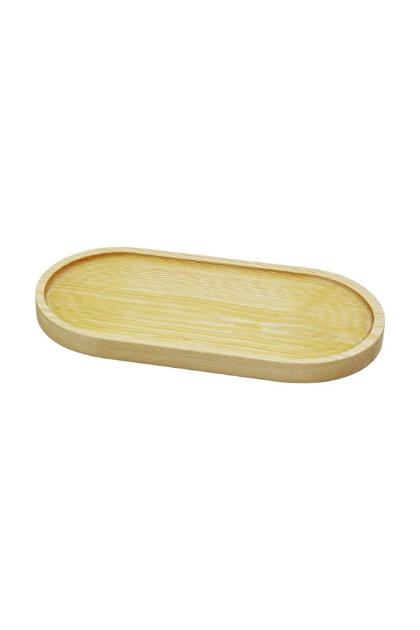 Go İthalat Oval Açık Renk=Sade Ahşap Yağdanlık Altlık 25X12.5Cm (4457)