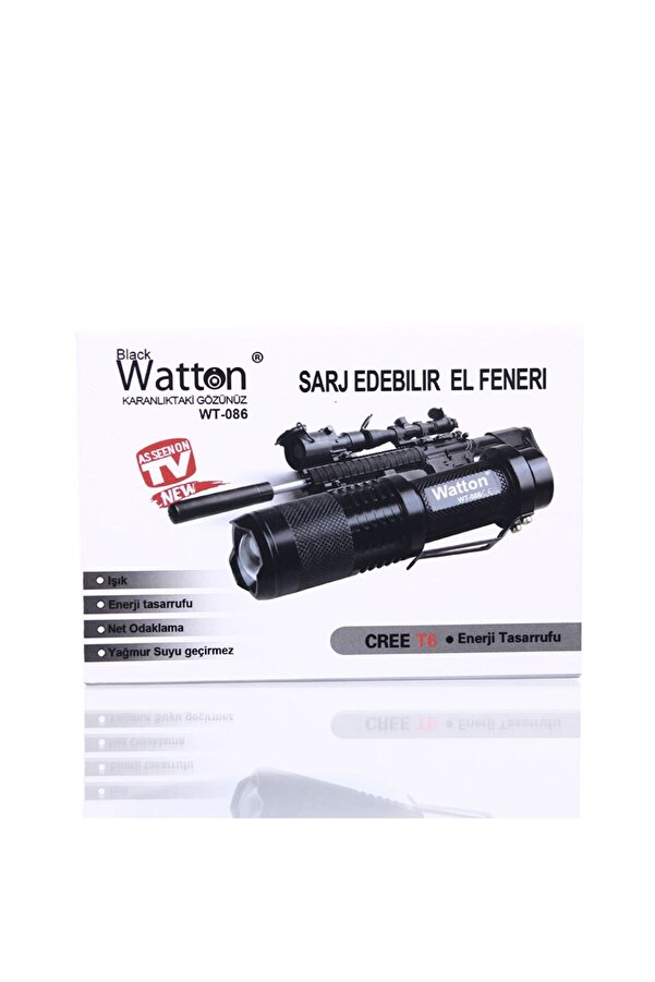 800 Lümen T6 Şarjlı El Feneri̇ Watton Wt-086 Tdrtr