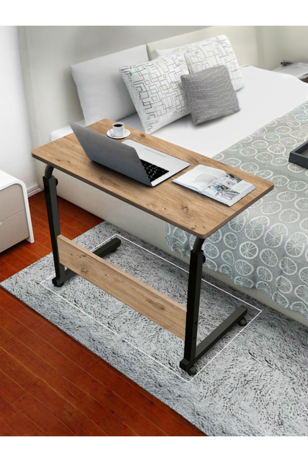 servetavcı Yükseklik Ayarlı Çalışma Masası - Atlantik Çam 80x40 Oval Kenar