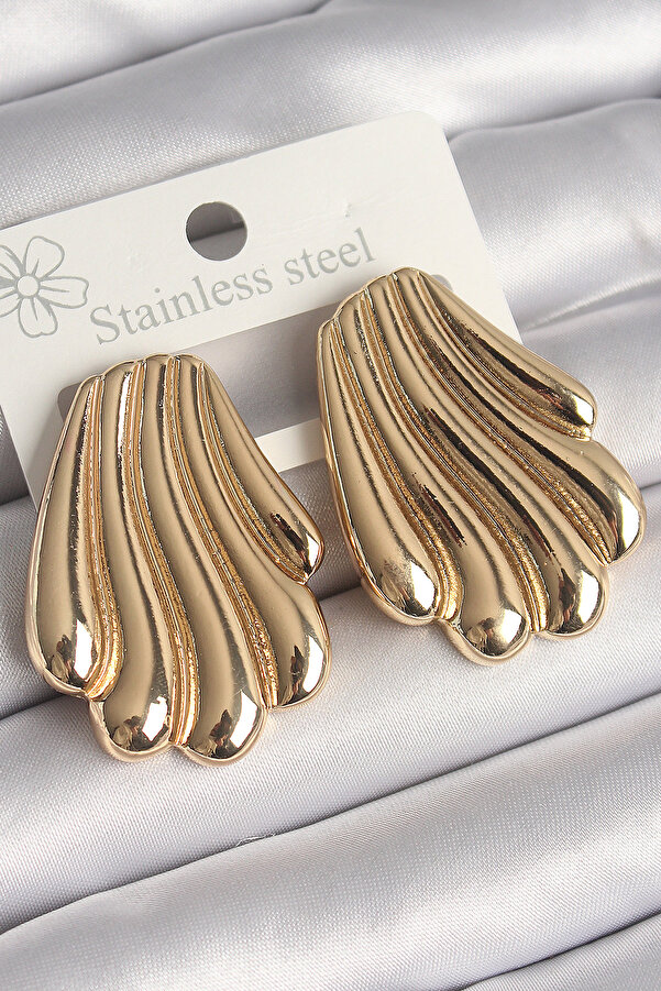 Evi̇mdeyokyok Pi̇ri̇nç Gold Renk İşlemeli̇ İsti̇rdye Model Kadın Küpe Tj-Bkp10262