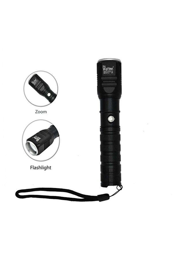 Şarjlı Pi̇lli̇ Zoomlu El Feneri̇ Watton Wt-087 Tdrtr