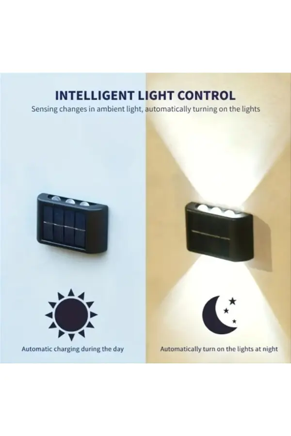 2 Li̇ Solar Duvar Aydınlatması 6 Ledli̇ Gün Işığı