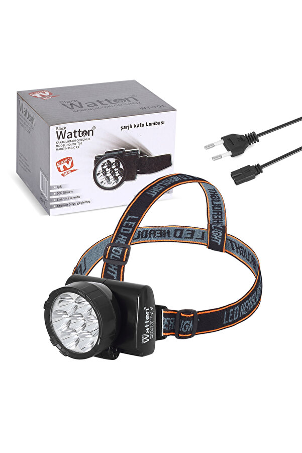 7 Ledli̇ Şarjlı Baret Kafa Lambası Watton Wt-701 Tdrtr