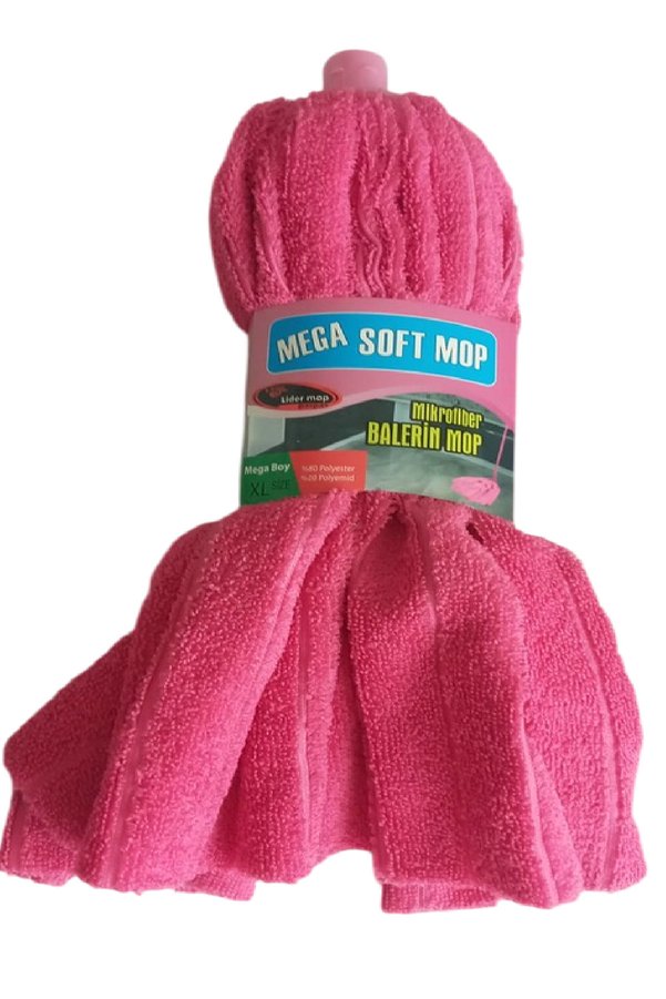 Mega Soft Xl Mikrofiber Paspas Büyük Boy Yedek Ucu Ve Ahşap Sapı Takım