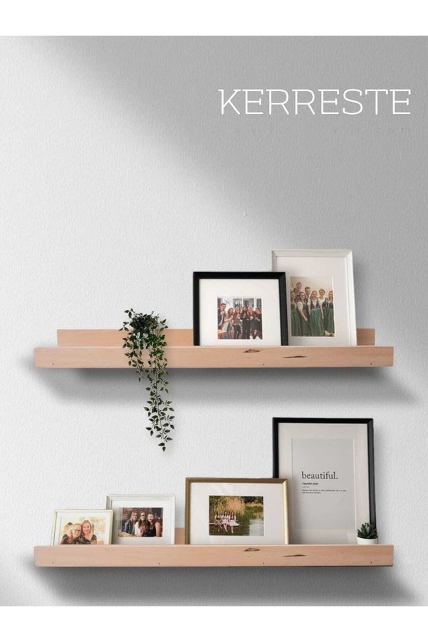 Genel Markalar Ahşap Resim/çerçeve Duvar Rafı 2li Set 35x7