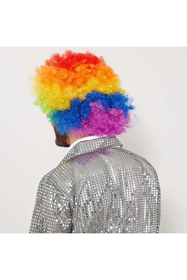Rengarenk Kıvırcık Afro Bonus Peruk Tdrtr